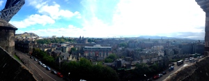 The view of Edinburgh from outside the castle walls