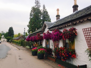 Beautiful houses lining the street down the the Loch